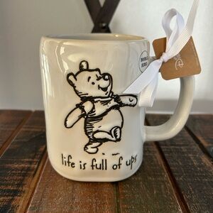 Rae Dunn Disney Winnie The Pooh LIFE IS FULL OF UPS AND DOWNS Mug Bear Honey NEW